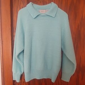 Bright blue wool sweater